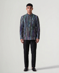 Gaurang Men × Paiwand Multi-Weave Bandhgala - Blue