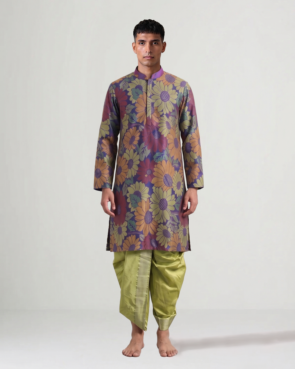 Handwoven Uppada Silk Jamdani Kurta Set