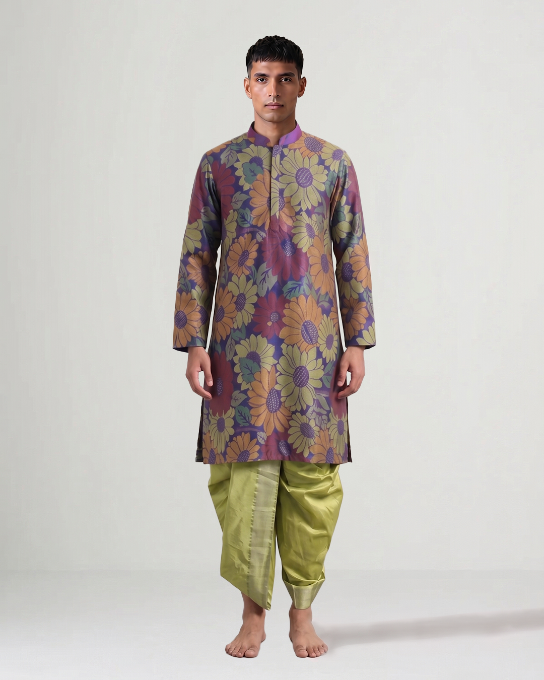 Handwoven Uppada Silk Jamdani Kurta Set