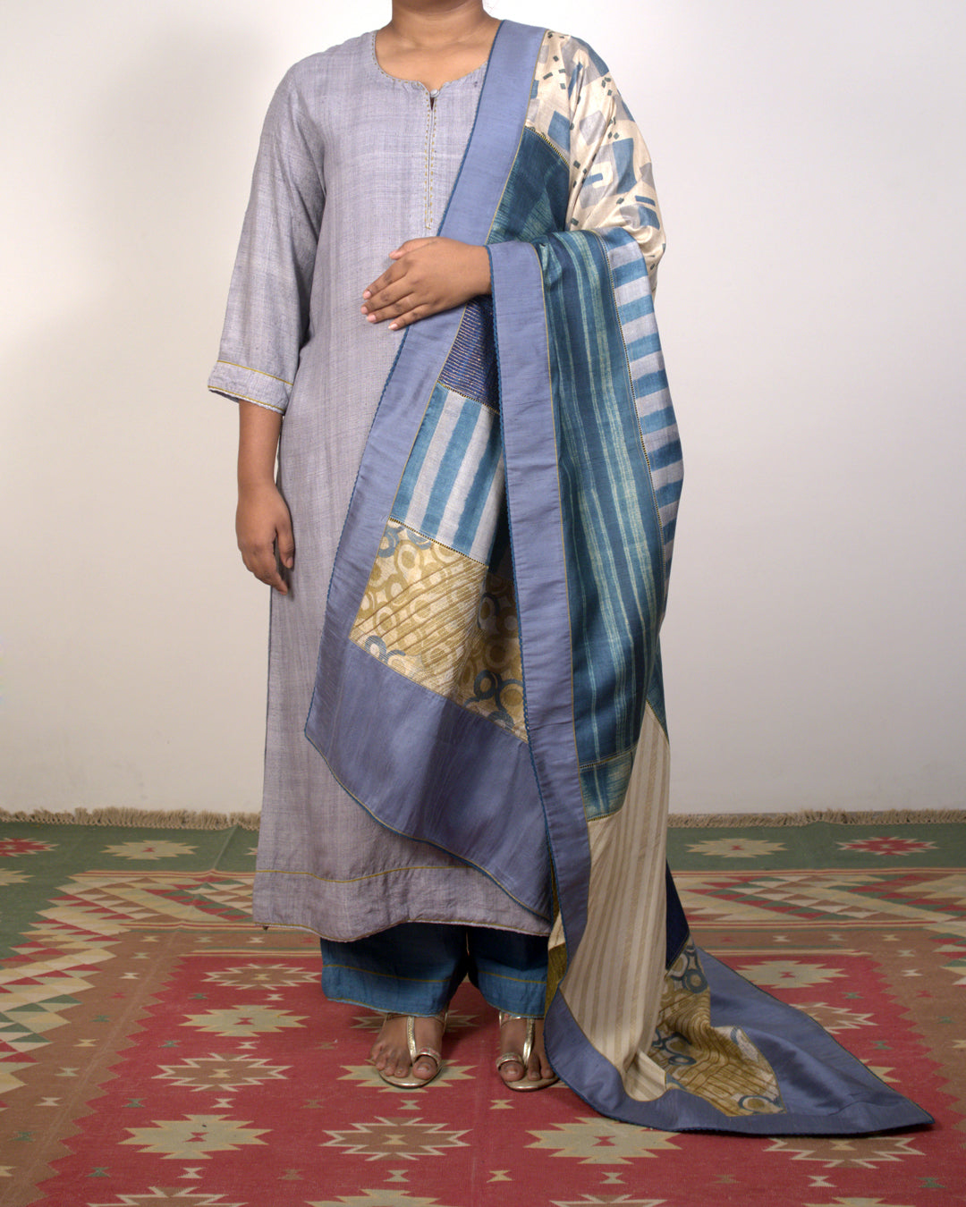 Blue Embroidered Kurta Set