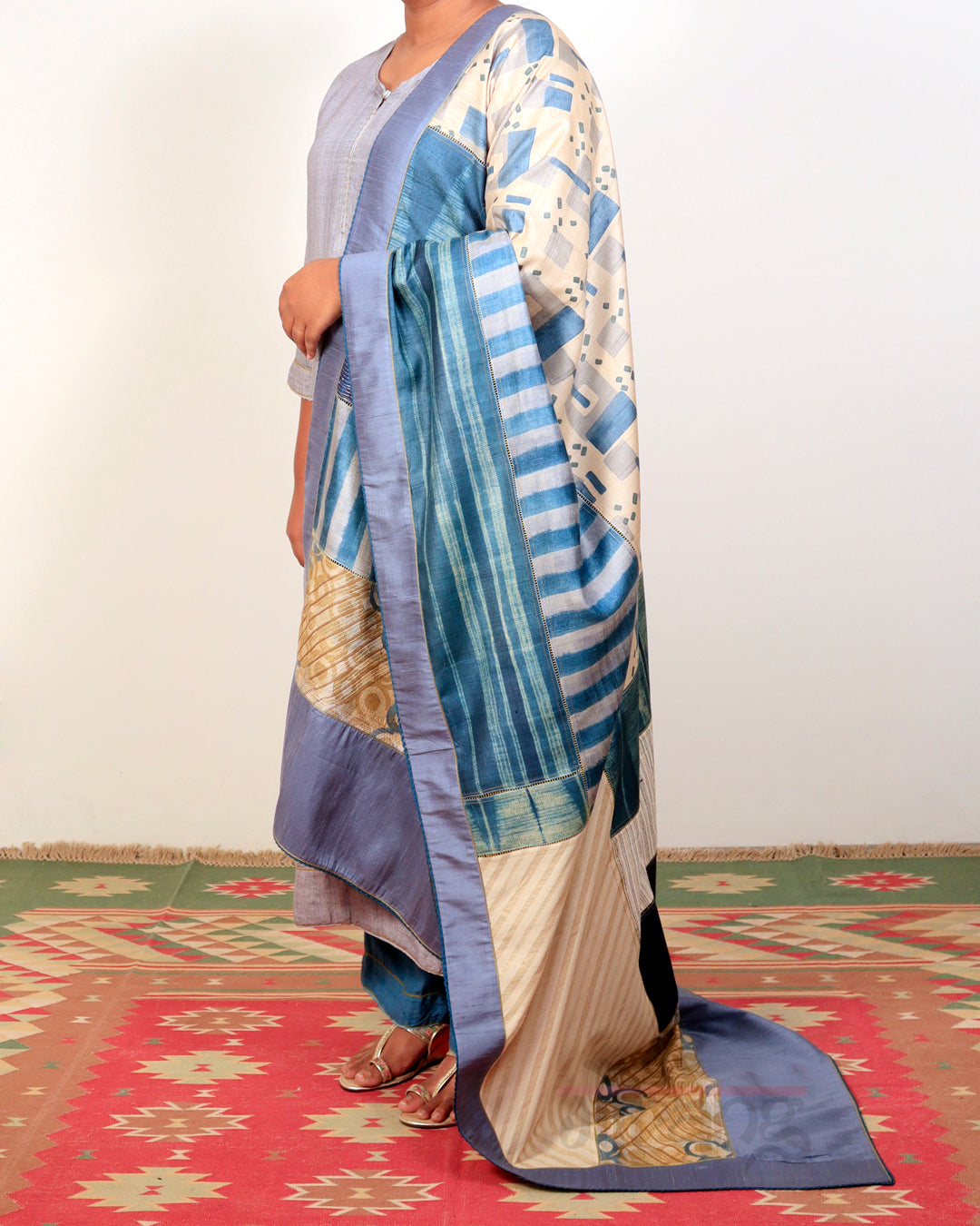Blue Embroidered Kurta Set
