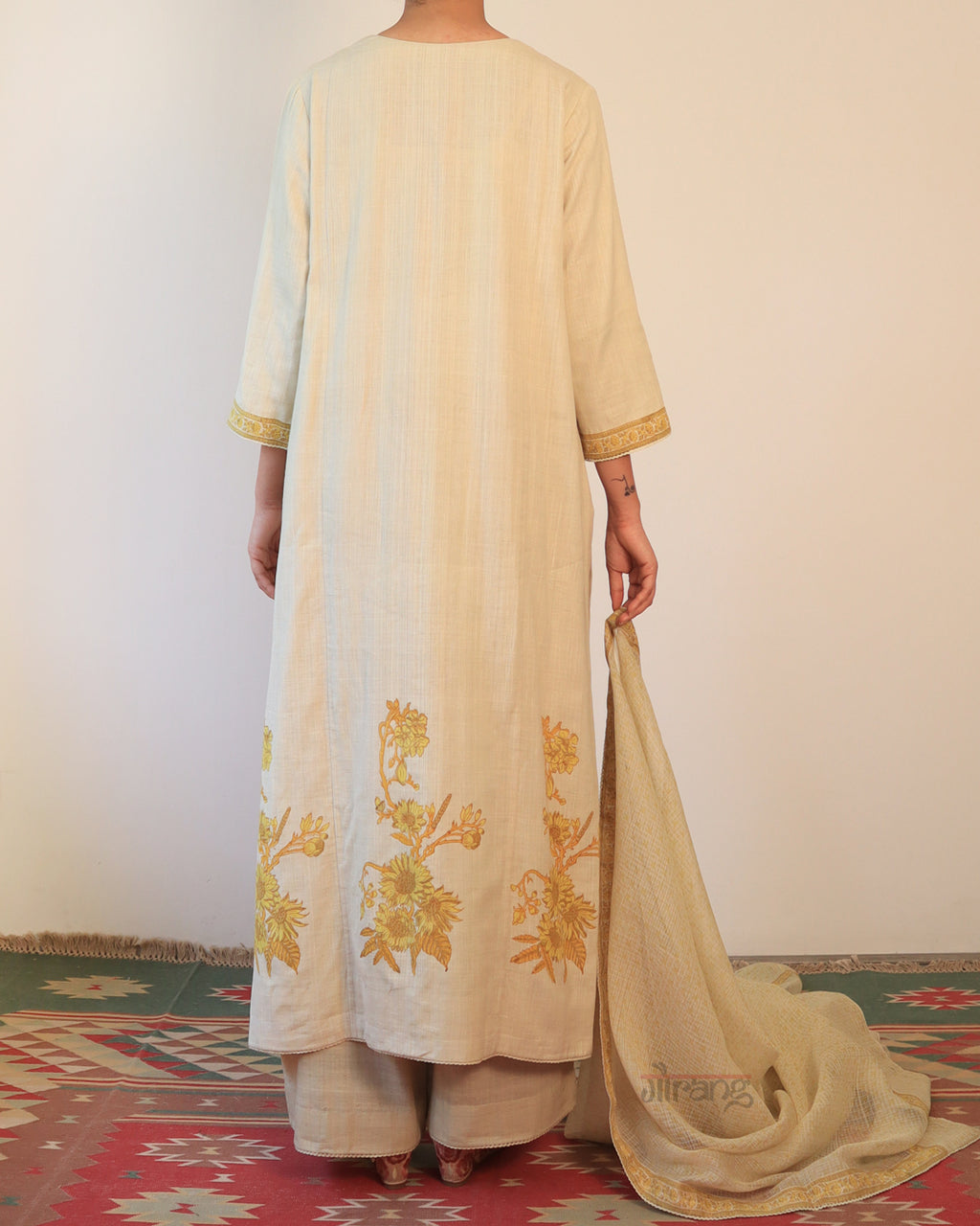 Yellow Printed Kurta Set