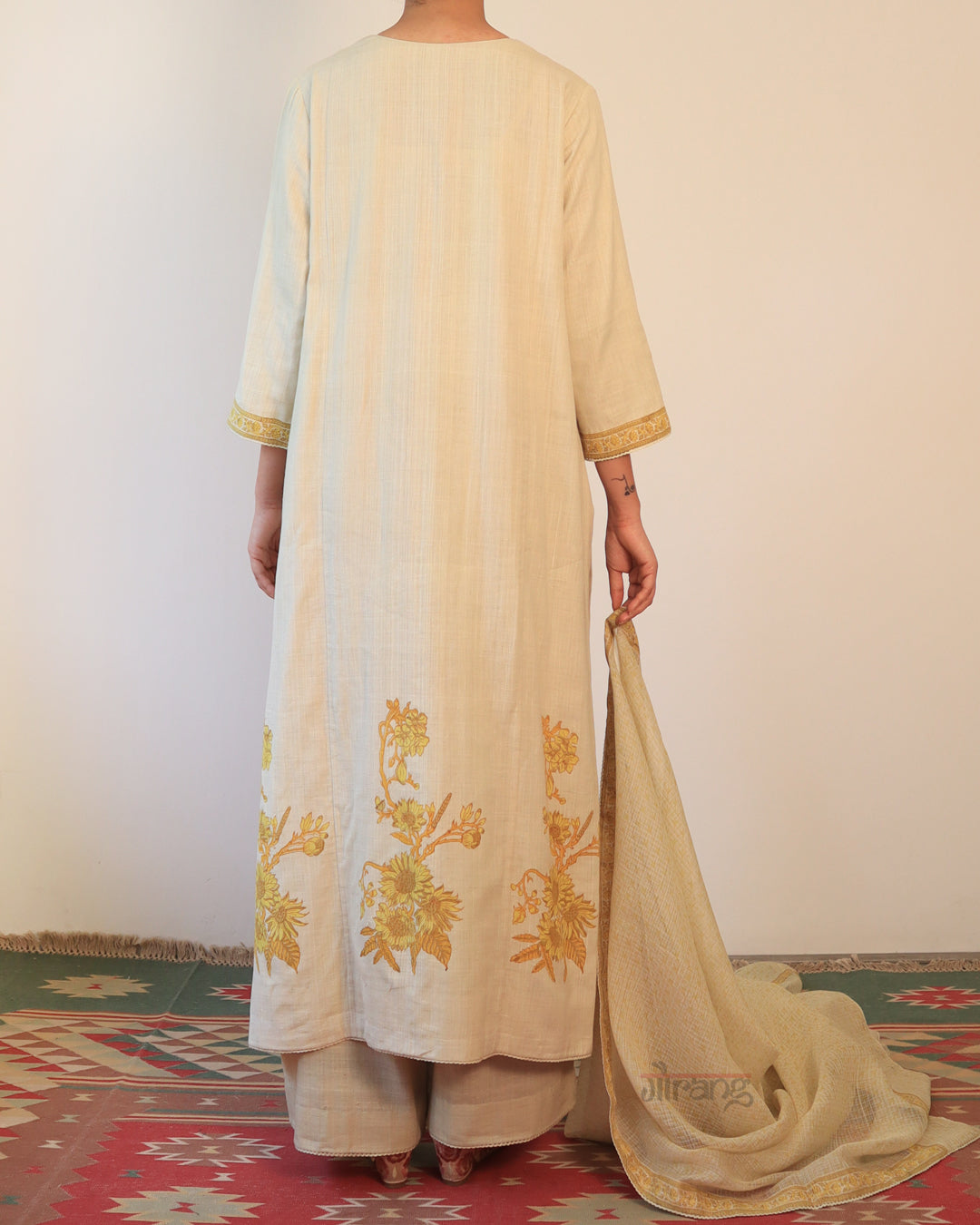 Yellow Printed Kurta Set