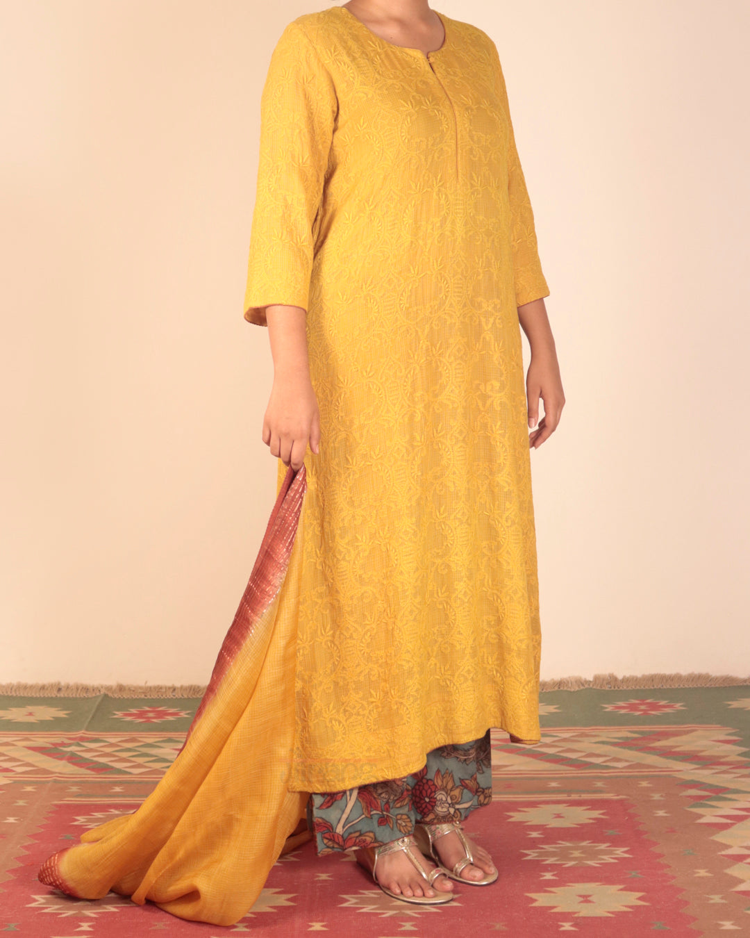 Yellow Embroidered Kurta Set