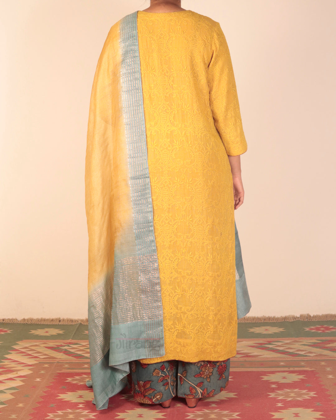 Yellow Embroidered Kurta Set