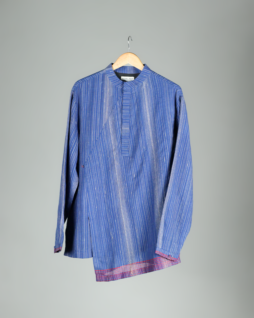 Blue Handwoven Khadi Short Kurta