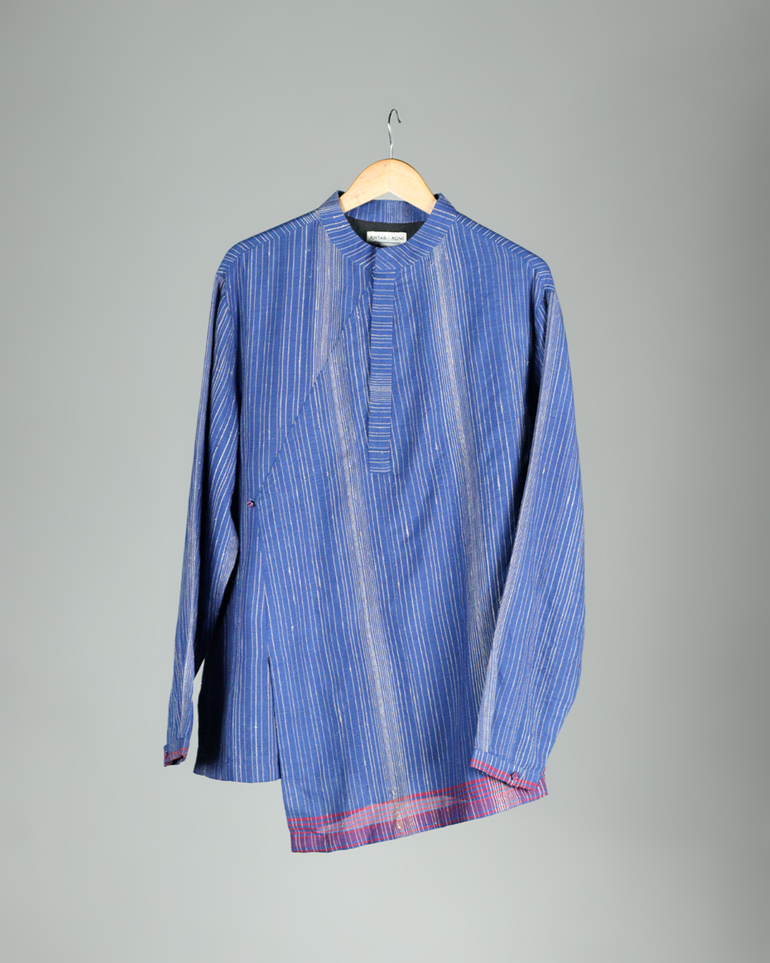 Blue Handwoven Khadi Short Kurta