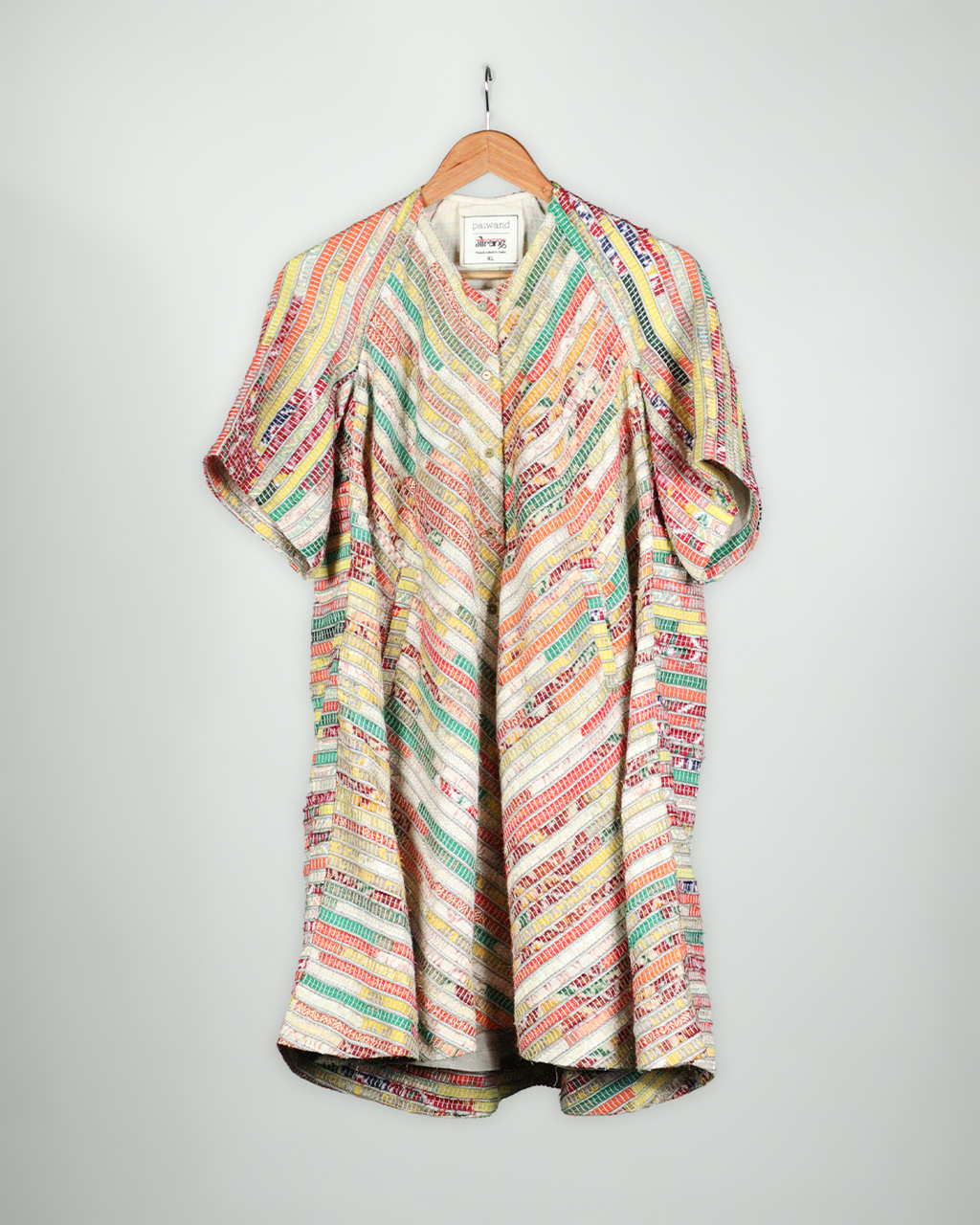 White Handwoven Short Kurta Set