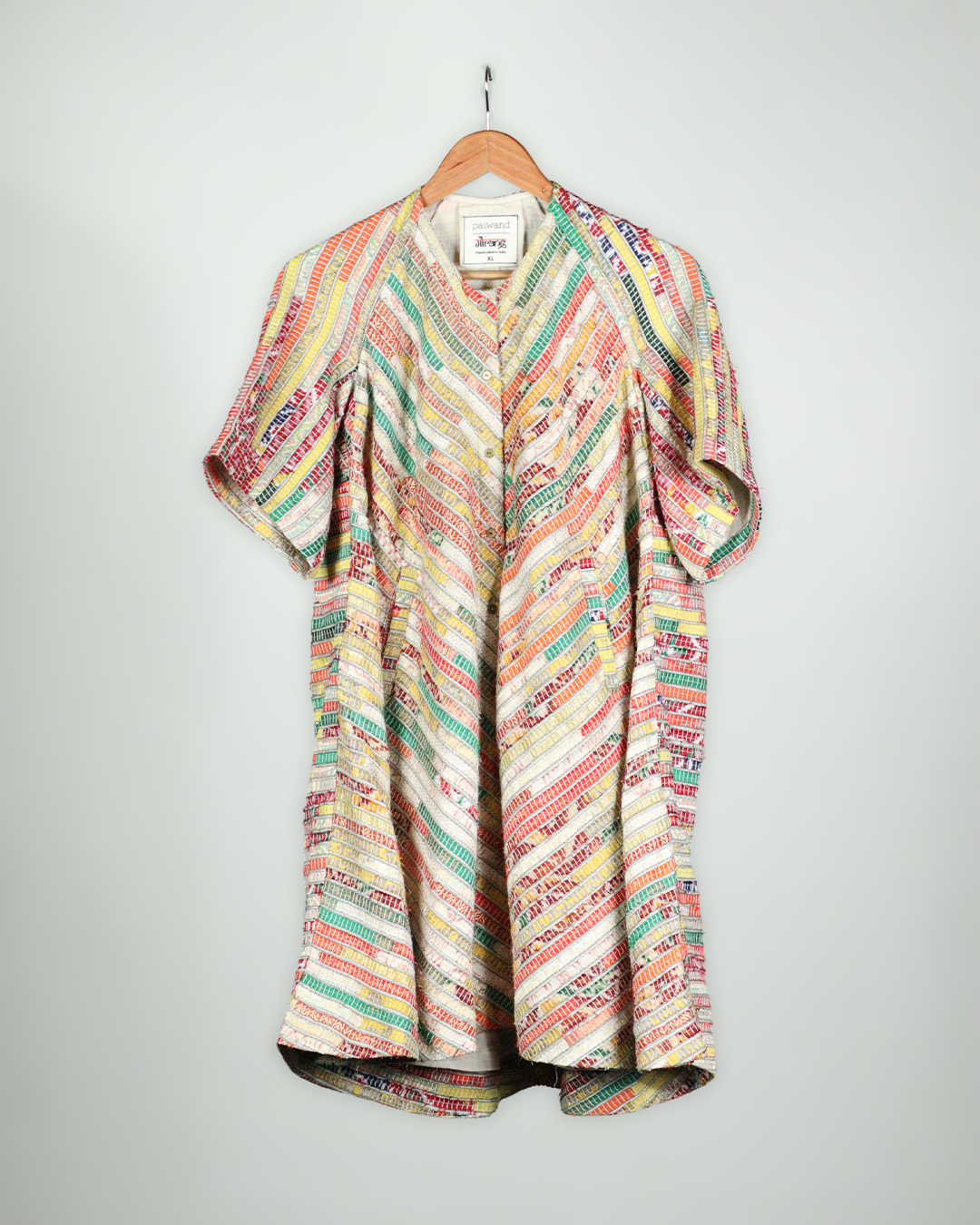 White Handwoven Short Kurta Set