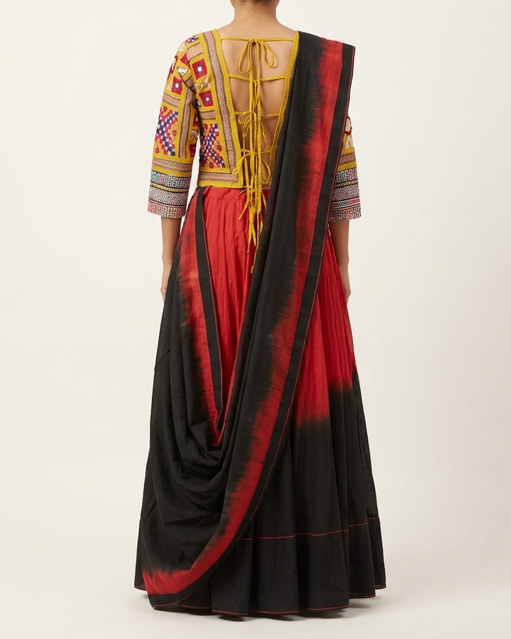 Handwoven Khadi Double Shade Lehenga