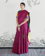 Pink Handwoven Kota Tussar Lehenga