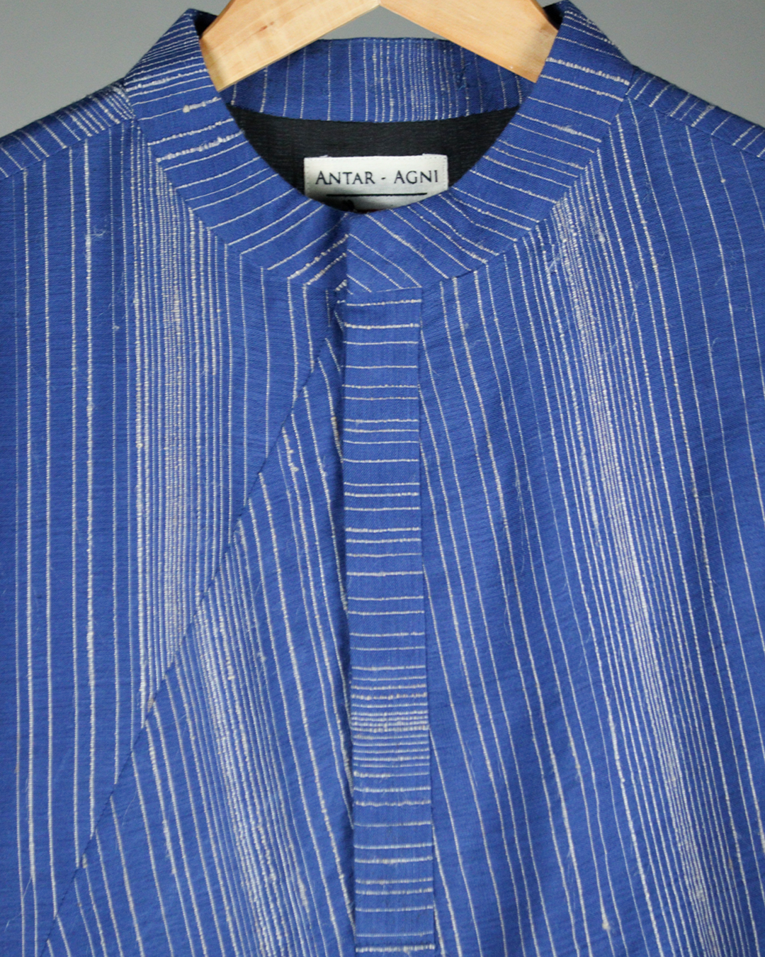 Blue Handwoven Khadi Short Kurta