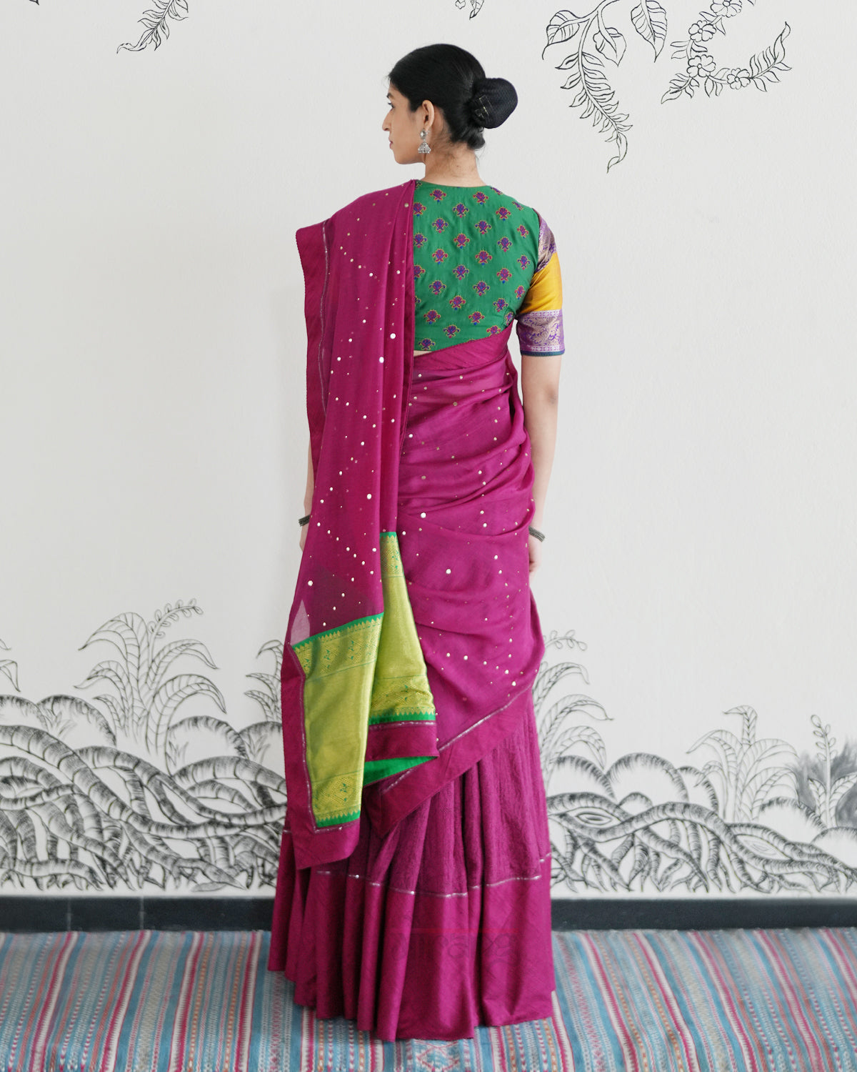 Pink Handwoven Kota Tussar Lehenga
