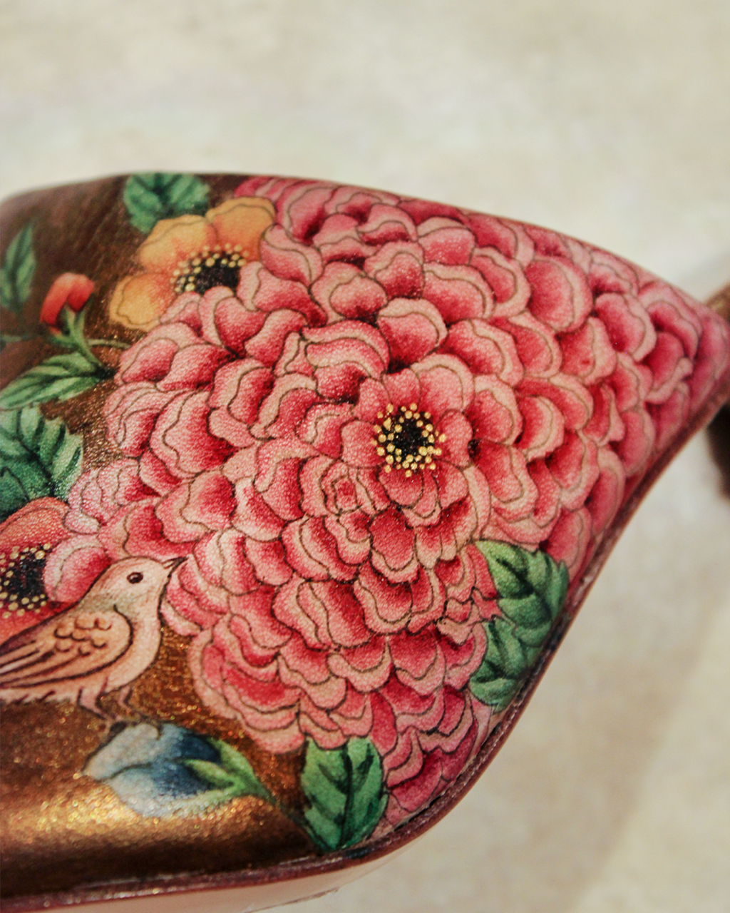 Zaakiya Gold Handpainted Block Mule