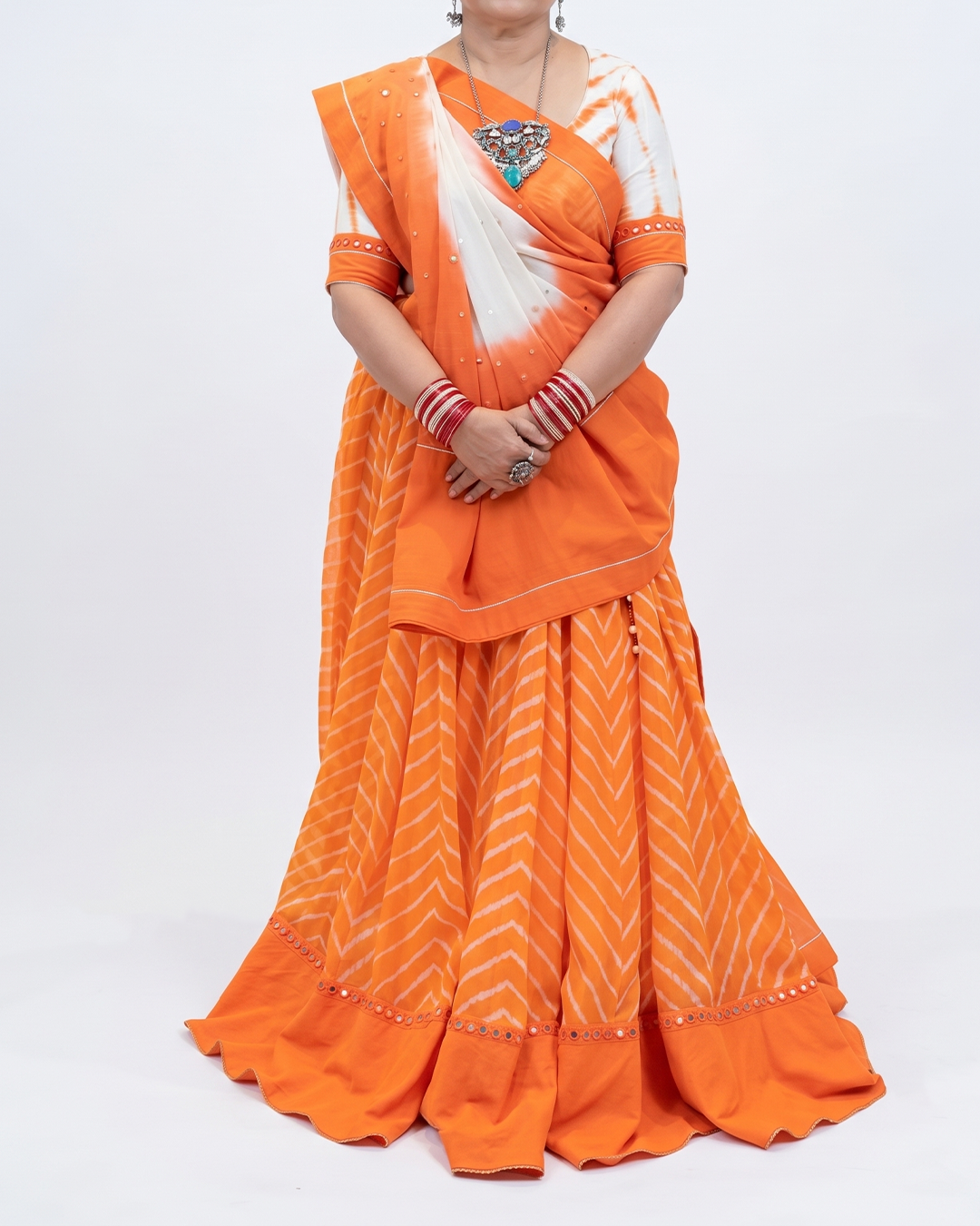 Handwoven Kota Leheriya Lehenga