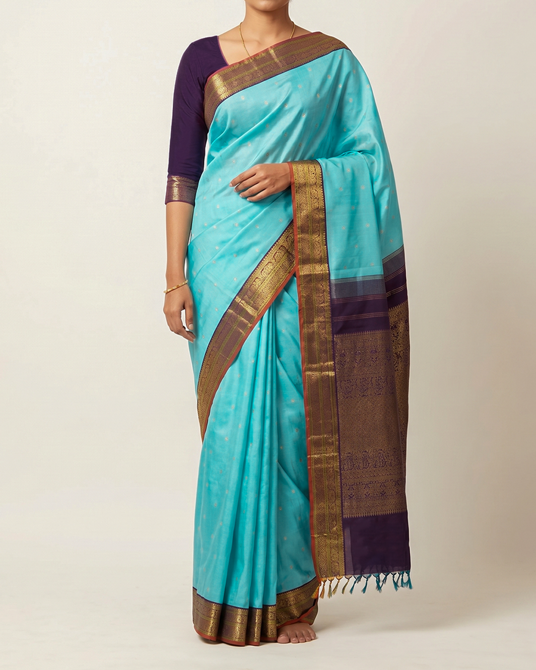 Blue Handwoven Kanjeevaram Silk Saree