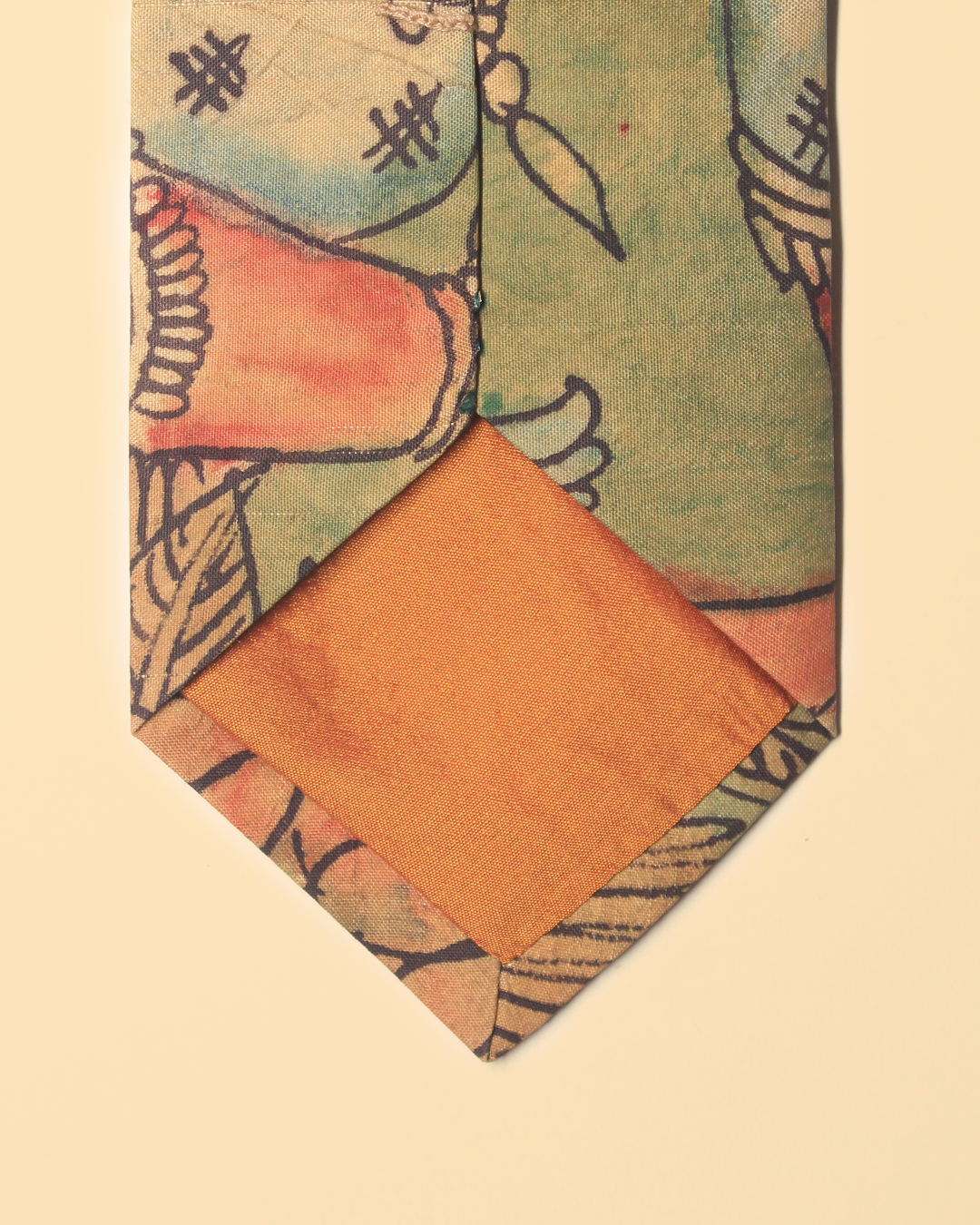 Handpainted Kalamkari Tie