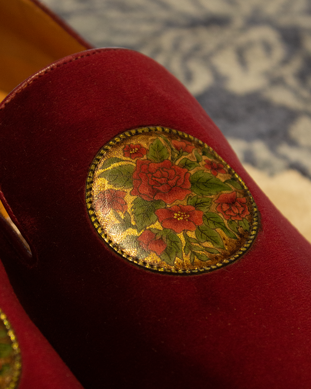 Hand Painted Velvet Slipper