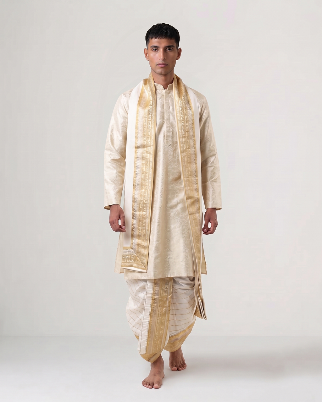 Handwoven Kanjeevaram Kurta Set