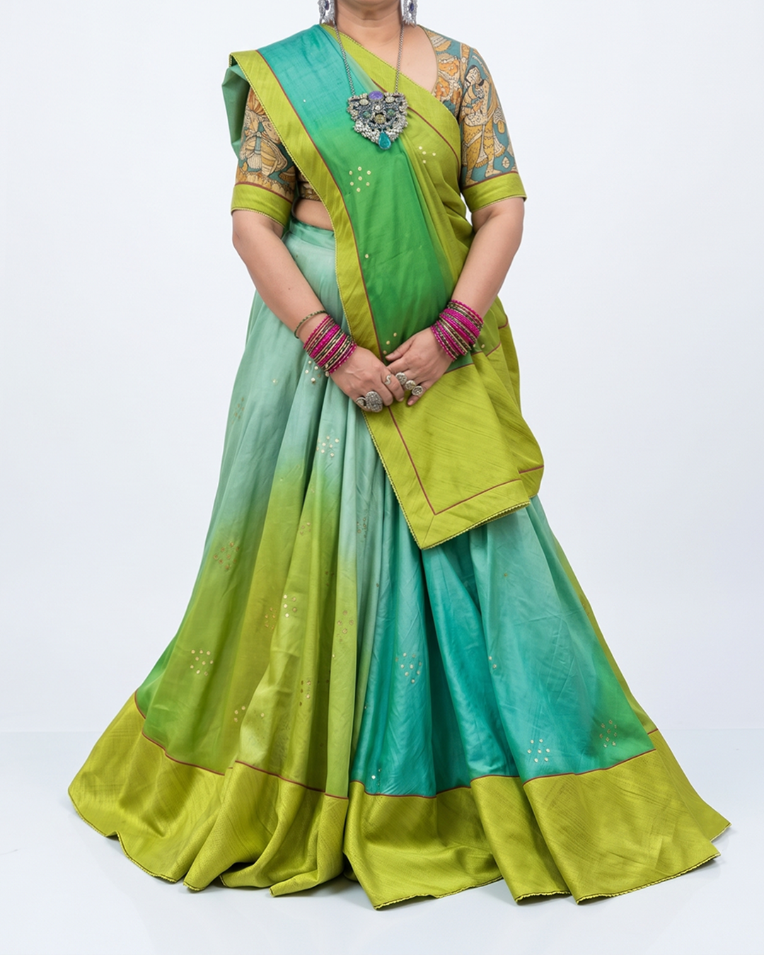 Handwoven Tussar Badla Lehenga