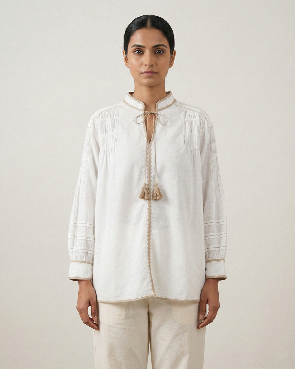 White Handwoven Cotton Shirt
