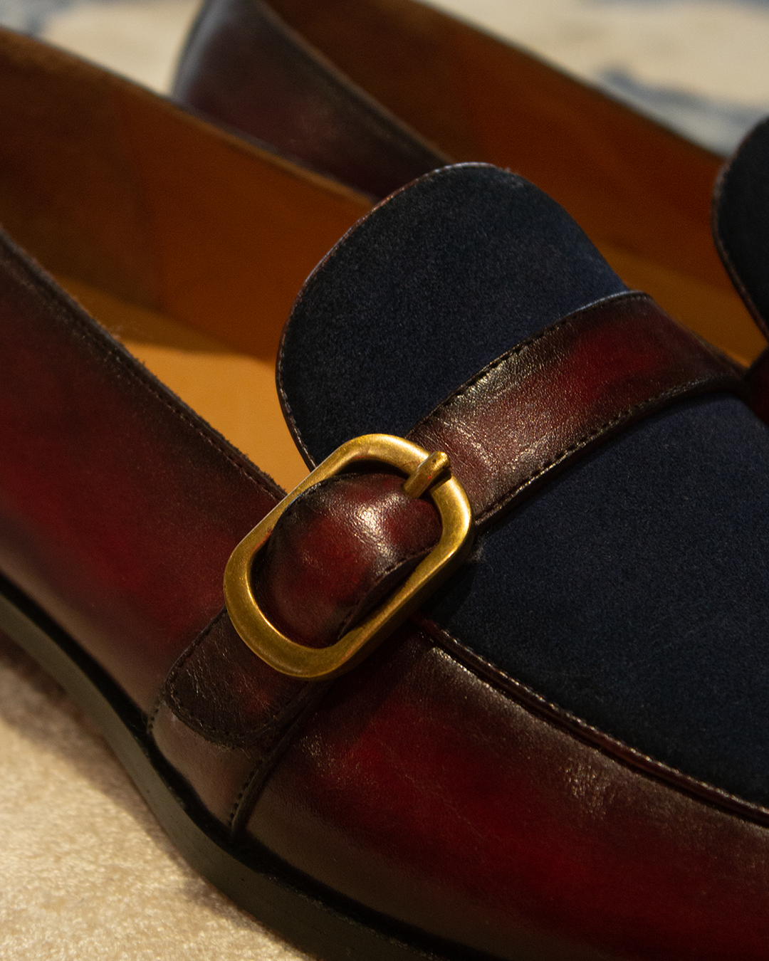 Patinated Single Monk Loafer