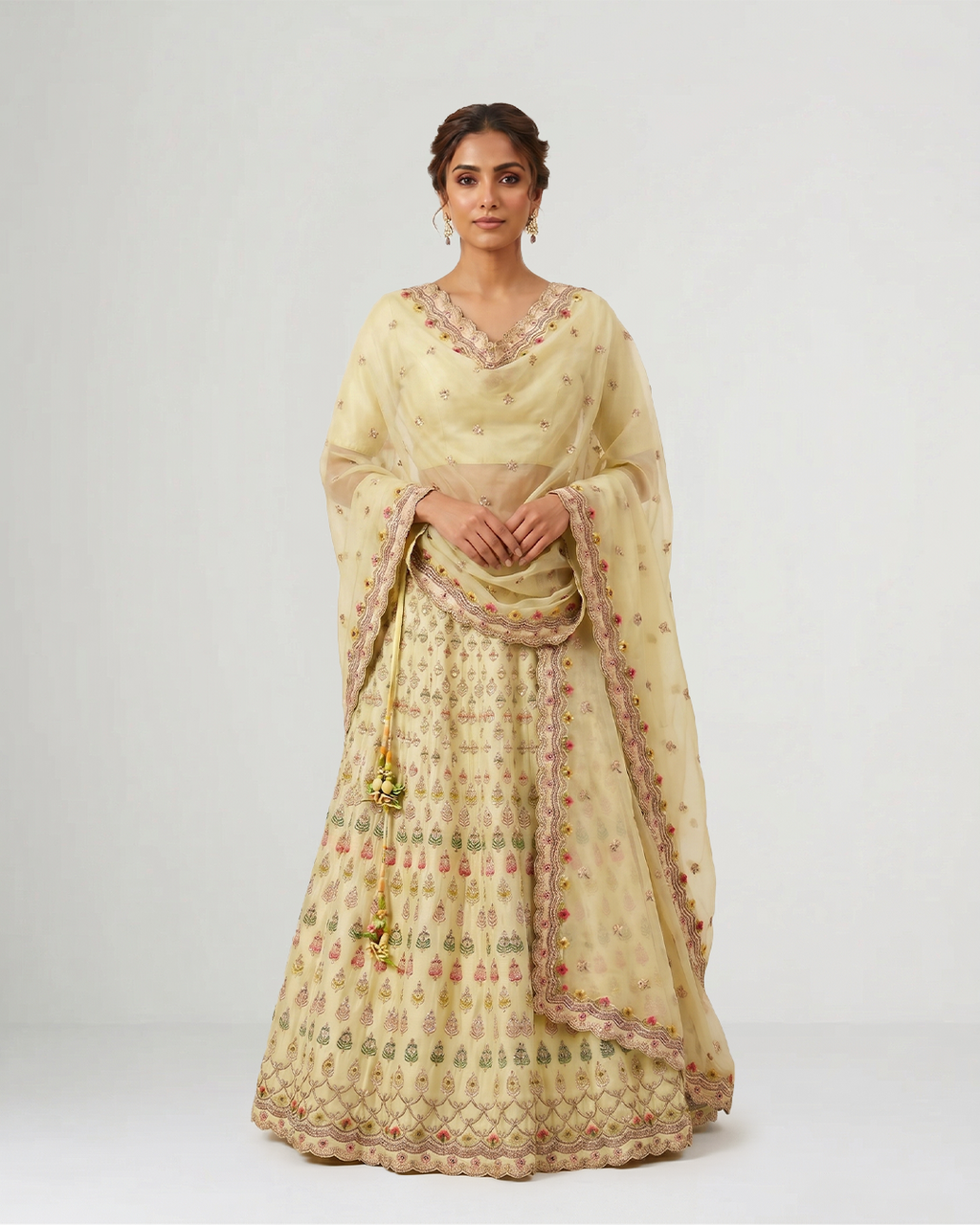 Yellow Vasantika Hand-Embroidered Lehenga