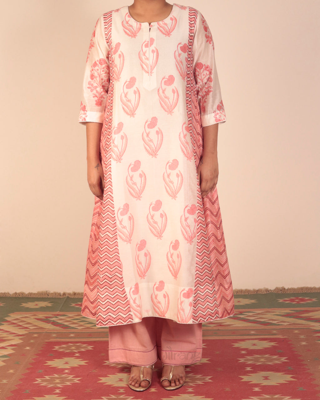 Off White Printed Kurta