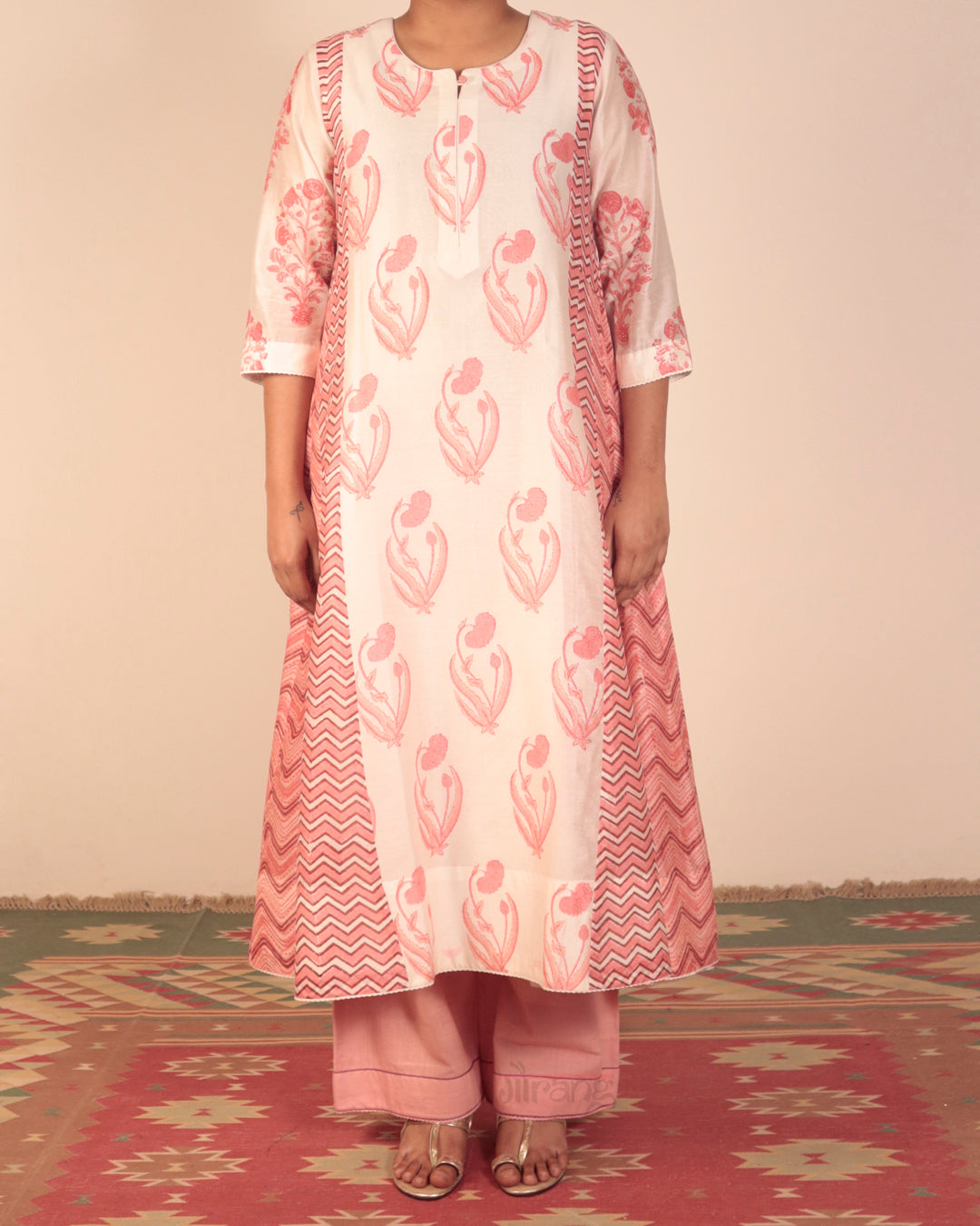 Off White Printed Kurta