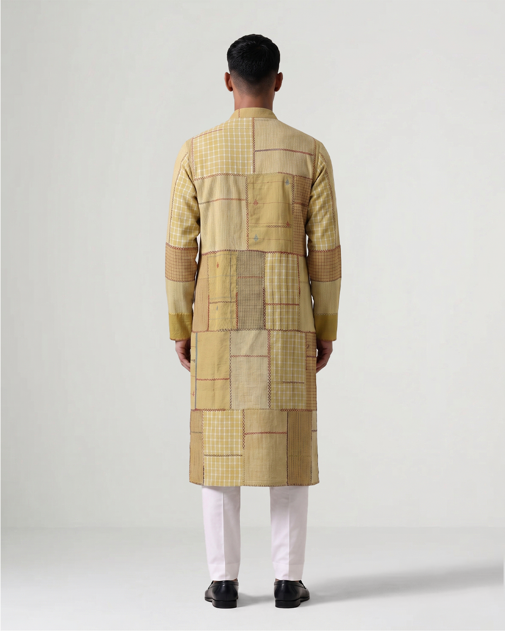 Yelloe Handwoven Cotton Patchwork Kurta