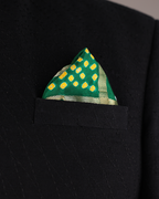 Green Handwoven Bandhani Silk Pocket Square