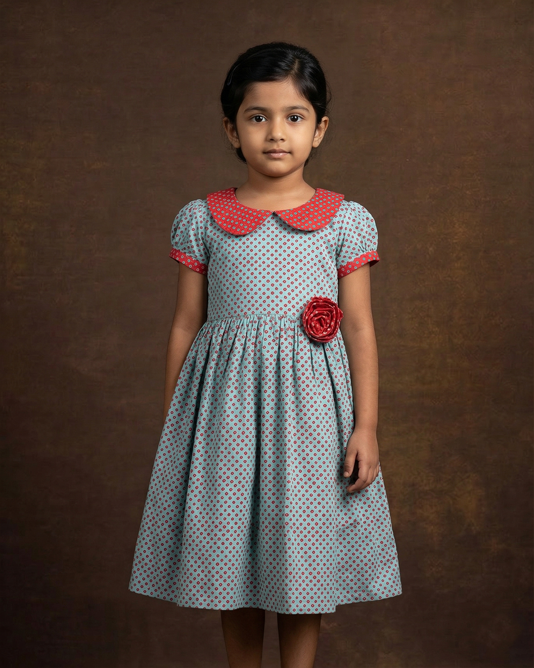 Blue Bandhani Printed Frock