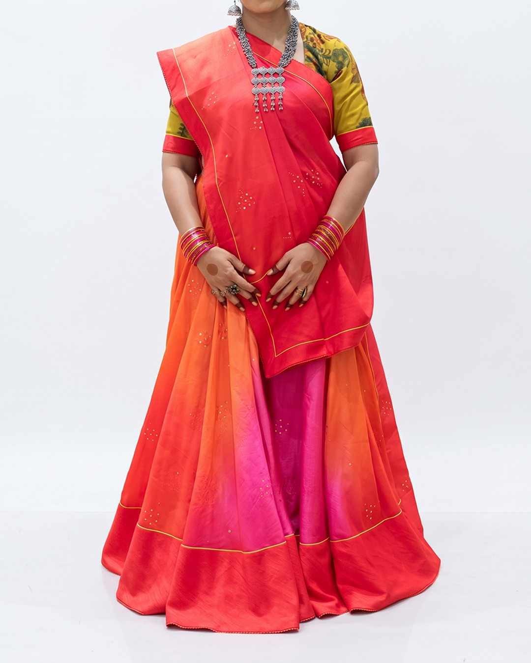 Handwoven Tussar Badla Lehenga