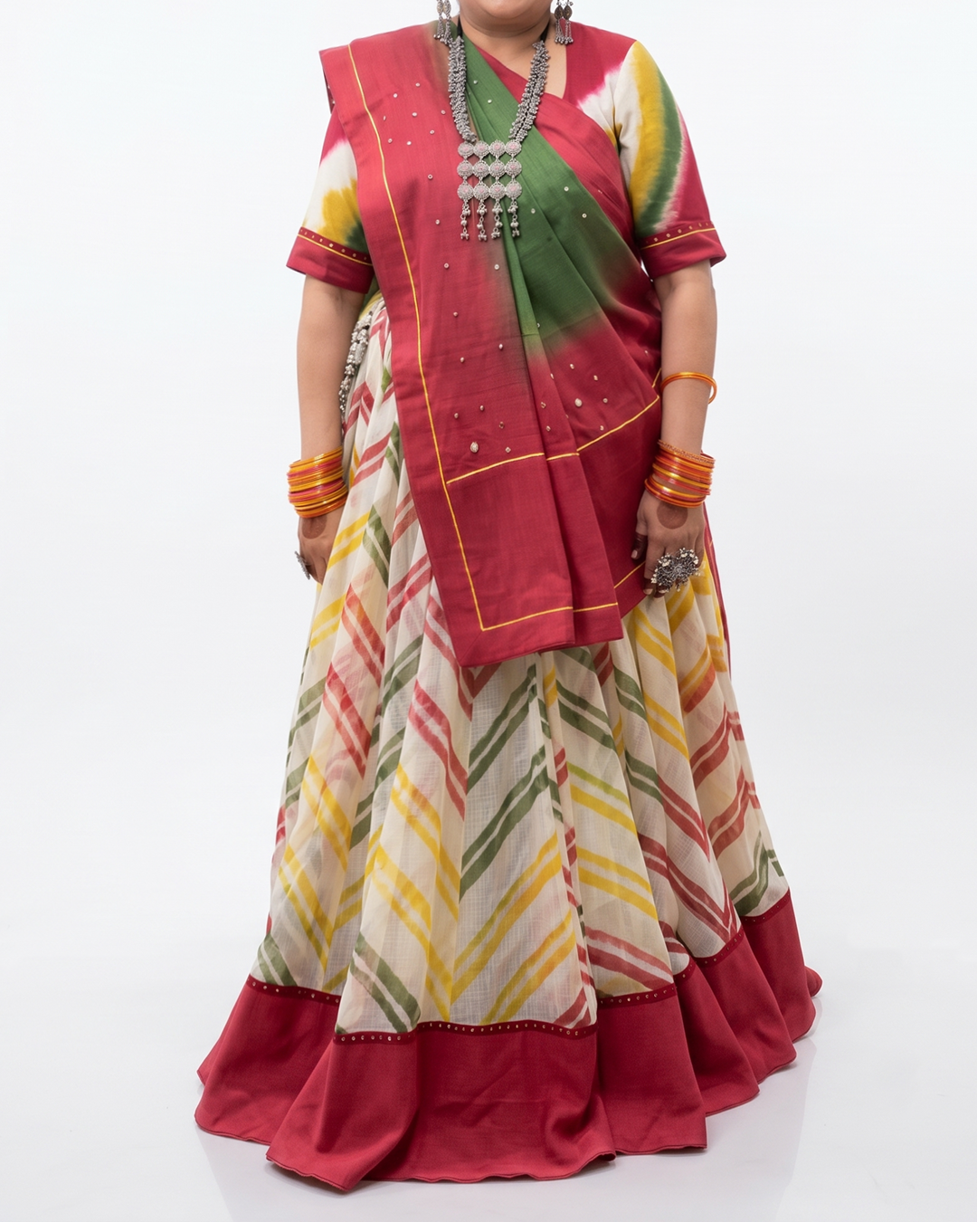 Handwoven Kota Leheriya Lehenga