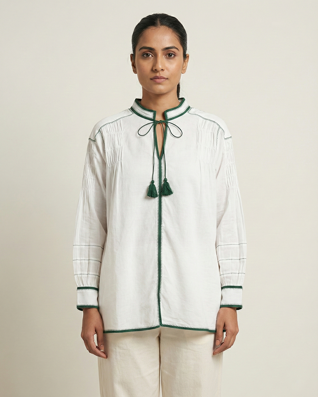 White Handwoven Cotton Shirt