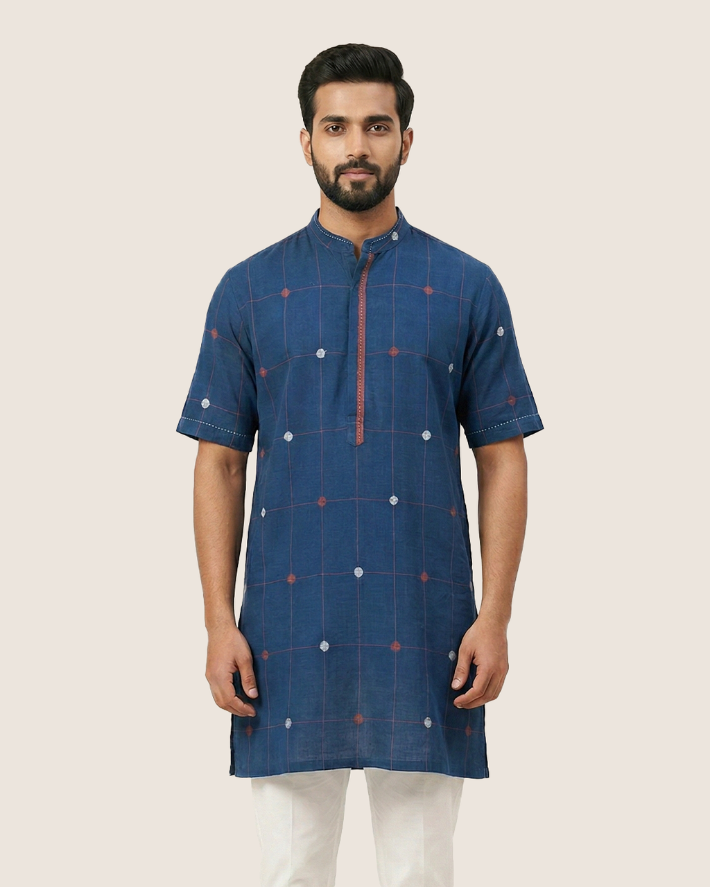 Indigo Handwoven Khadi Short Kurta