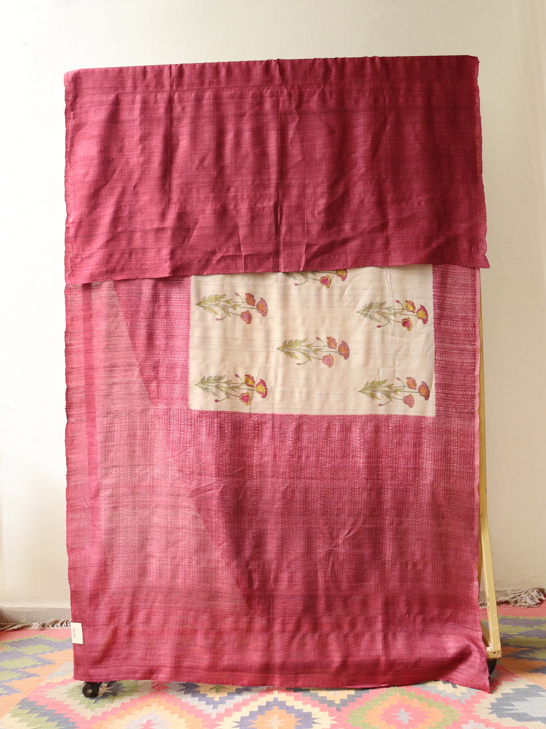 Beige Tussar Saree