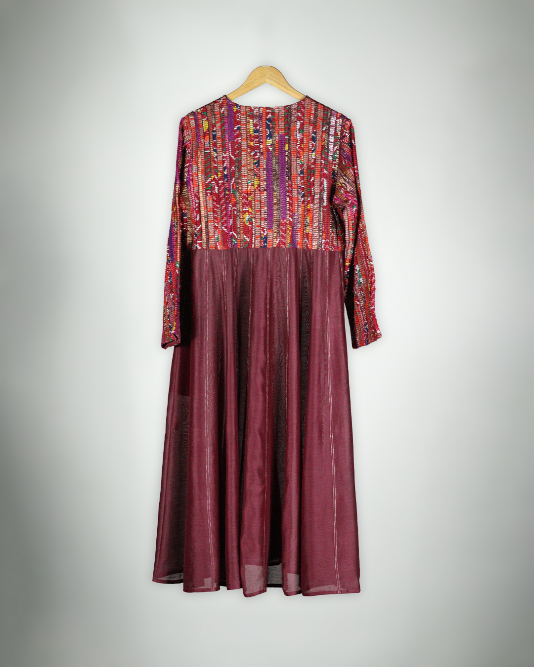 Maroon Handwoven Kurta Set