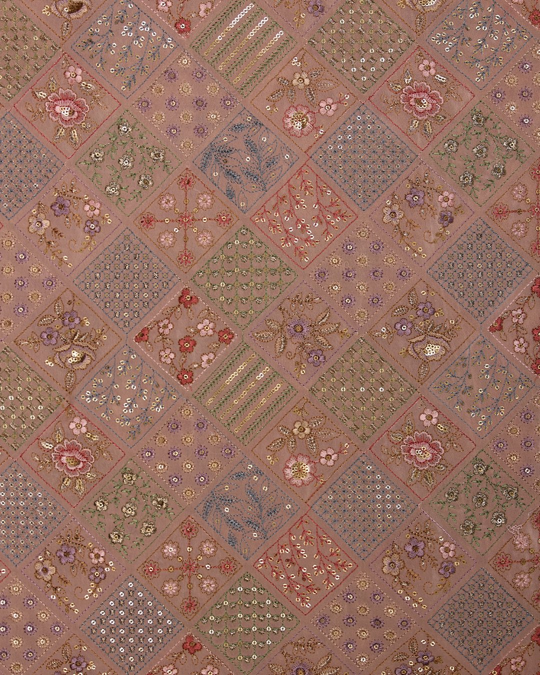 Light Pink Handwoven Chiffon Embroidered Bandhgala