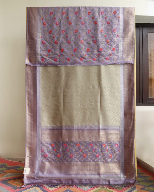 Beige Banaras Silk Saree