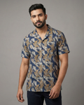 Indigo Handwoven Kalamkari Khadi Shirt