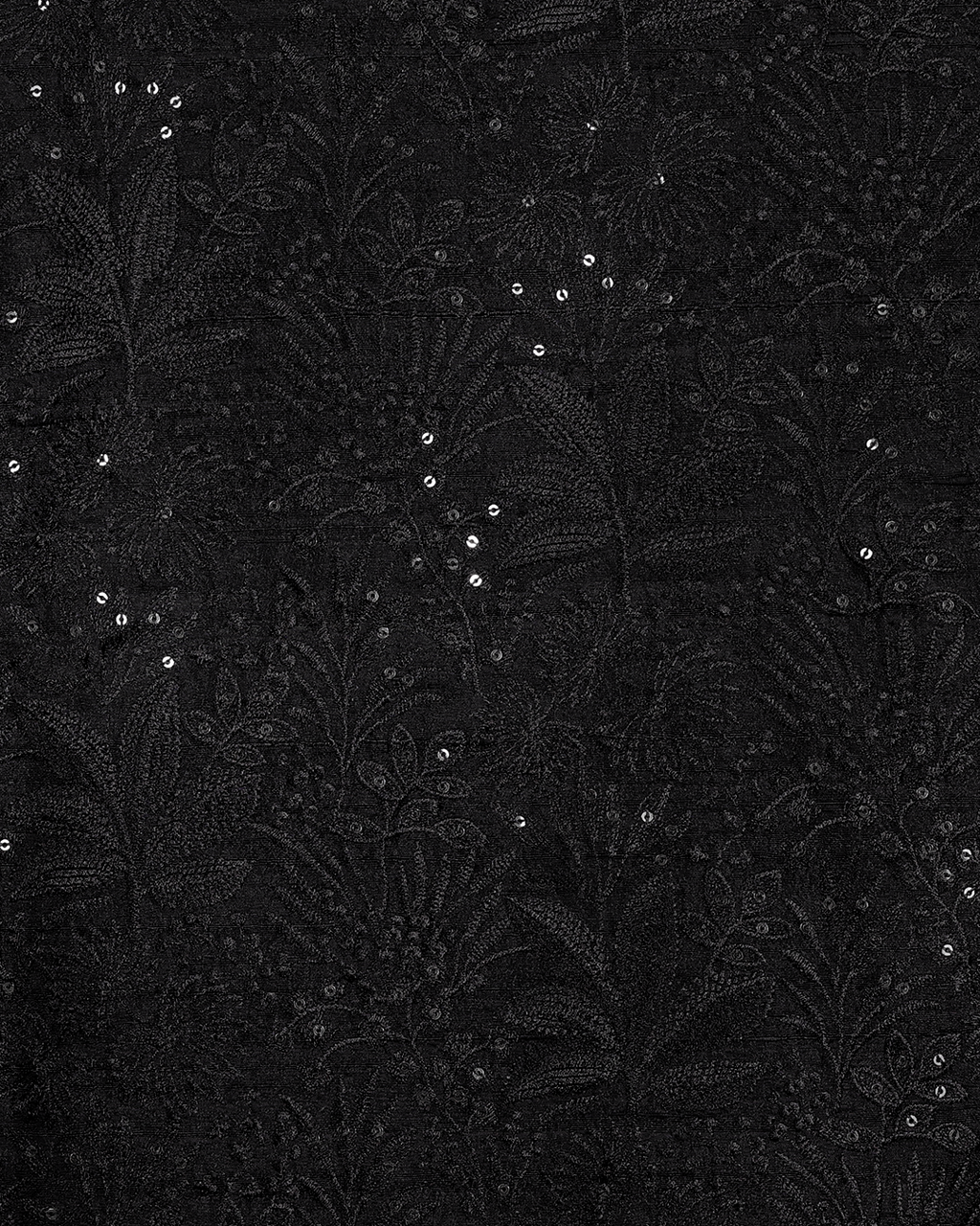 Black Handwoven Tussar Silk Embroidered Bandhgala