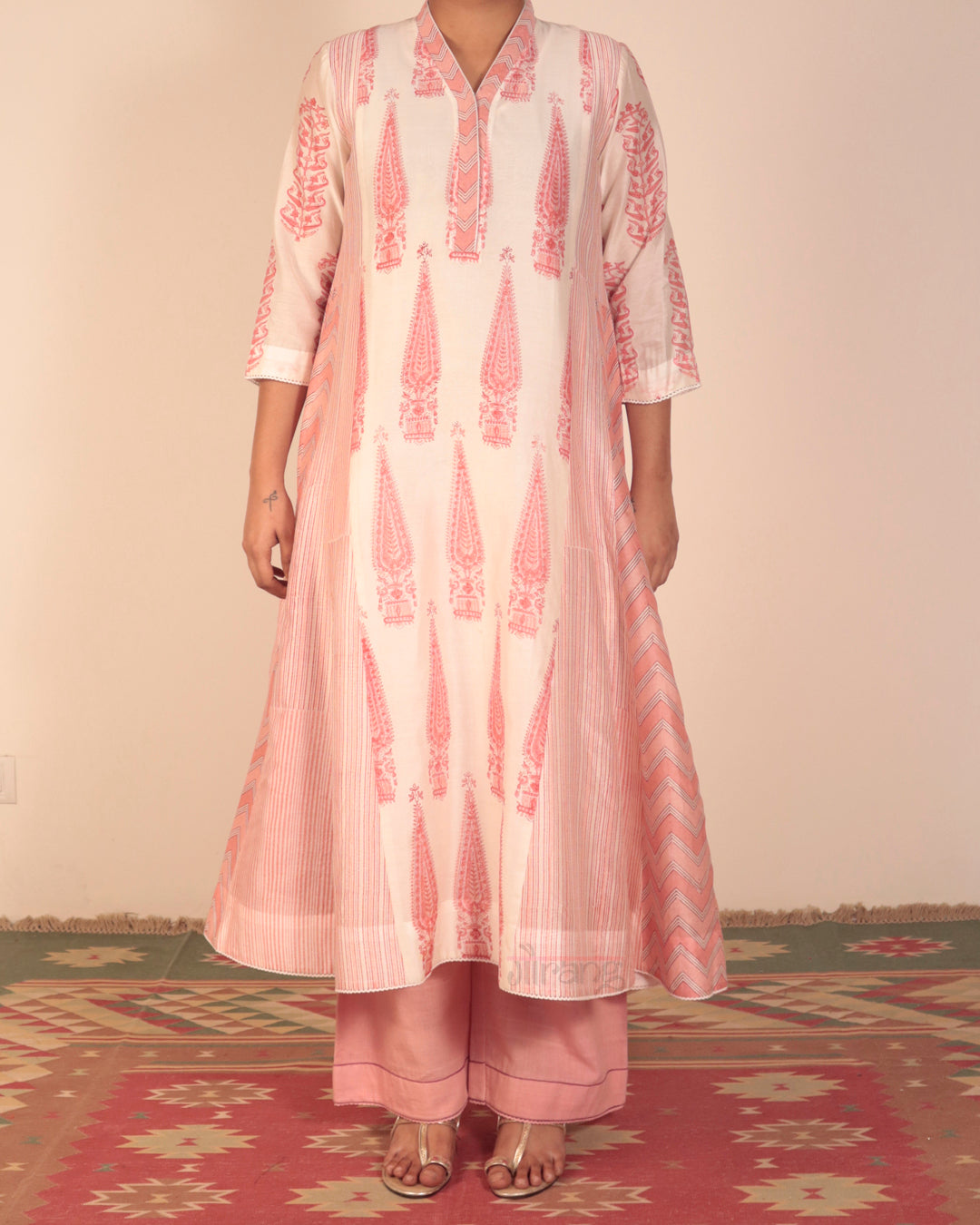 Off White Printed Kurta