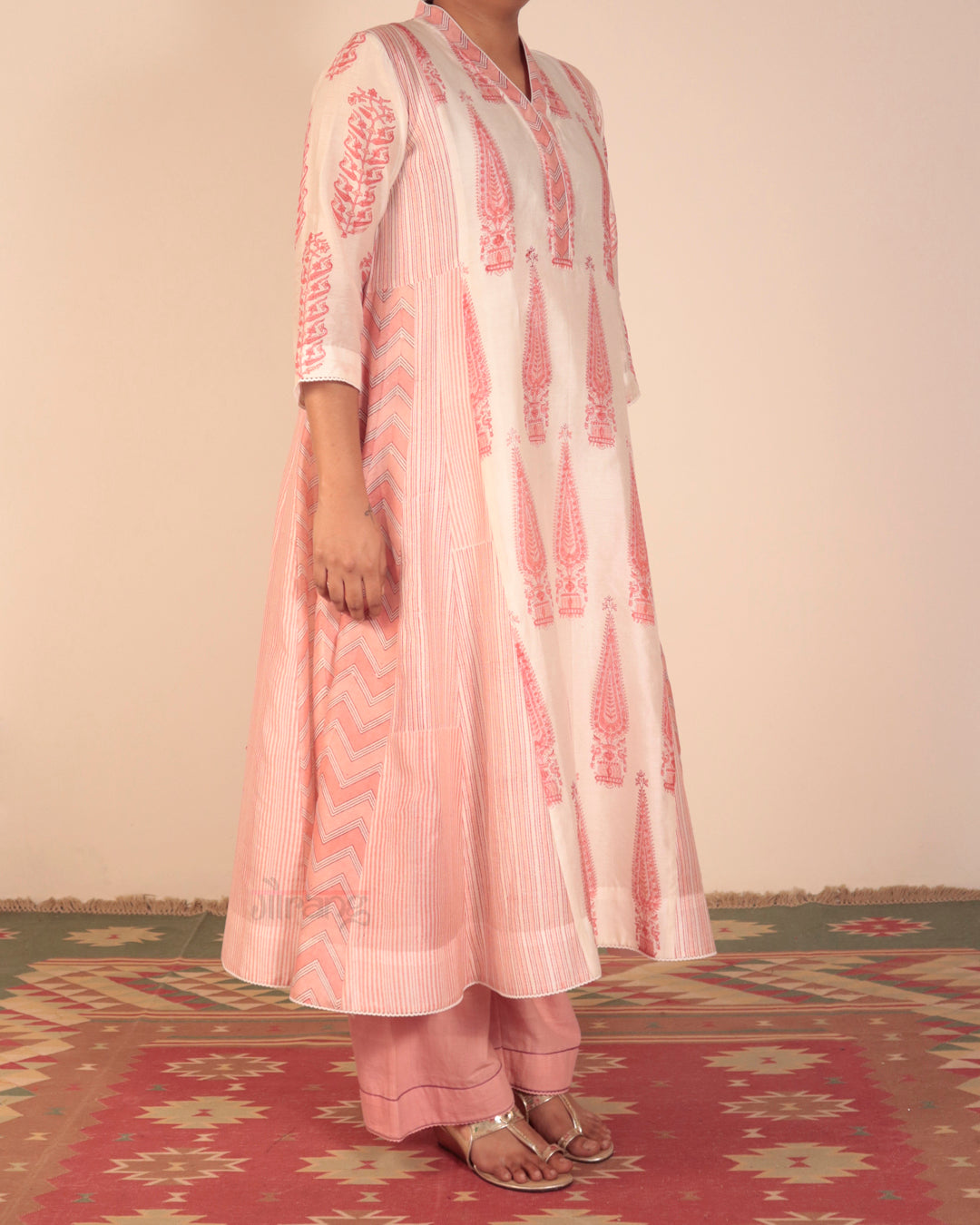 Off White Printed Kurta