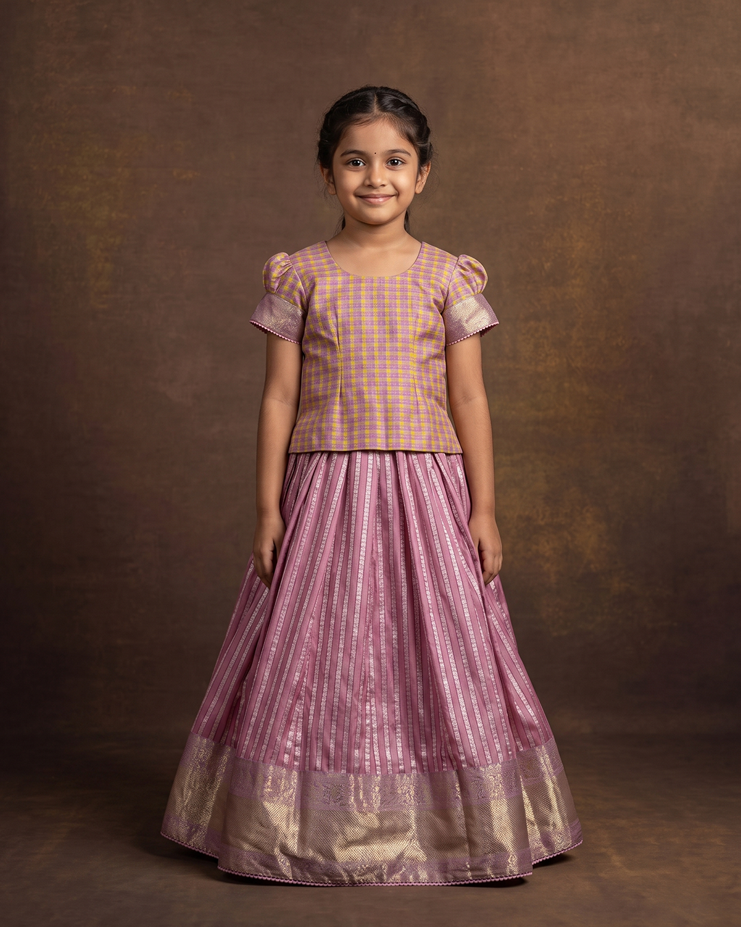 Pink Handwoven Kanjeevaram Lehenga