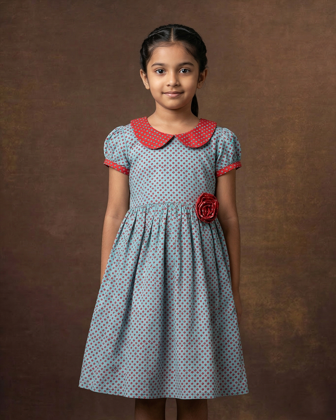 Blue Bandhani Printed Frock