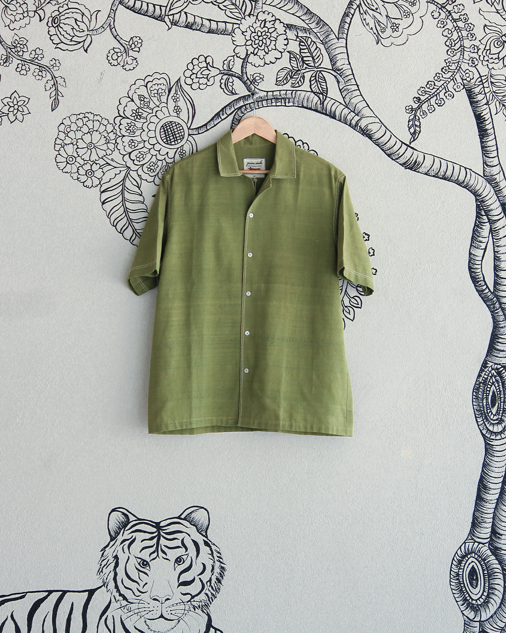 Green Handwoven Khadi Shirt