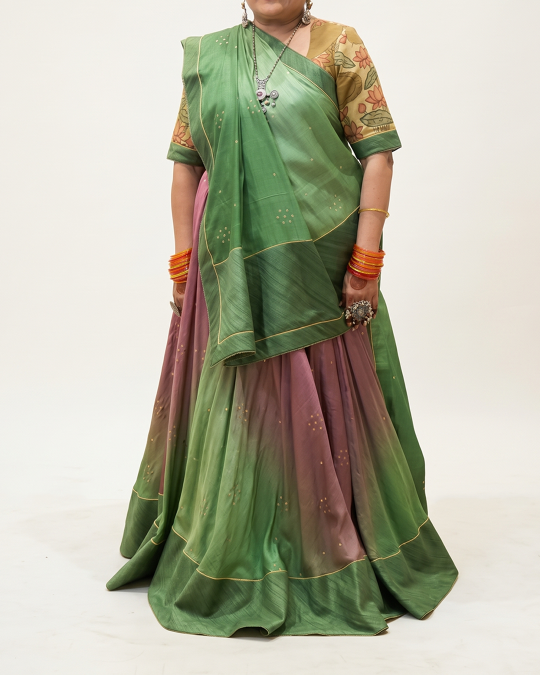 Handwoven Tussar Badla Lehenga