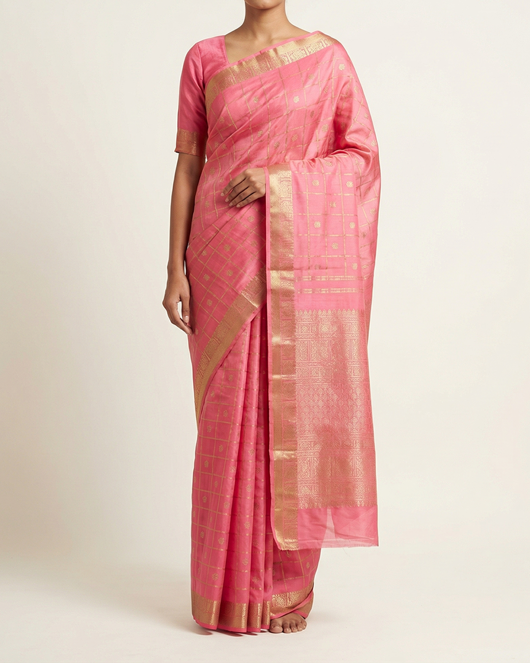 Pink Handwoven Kanjeevaram Silk Saree