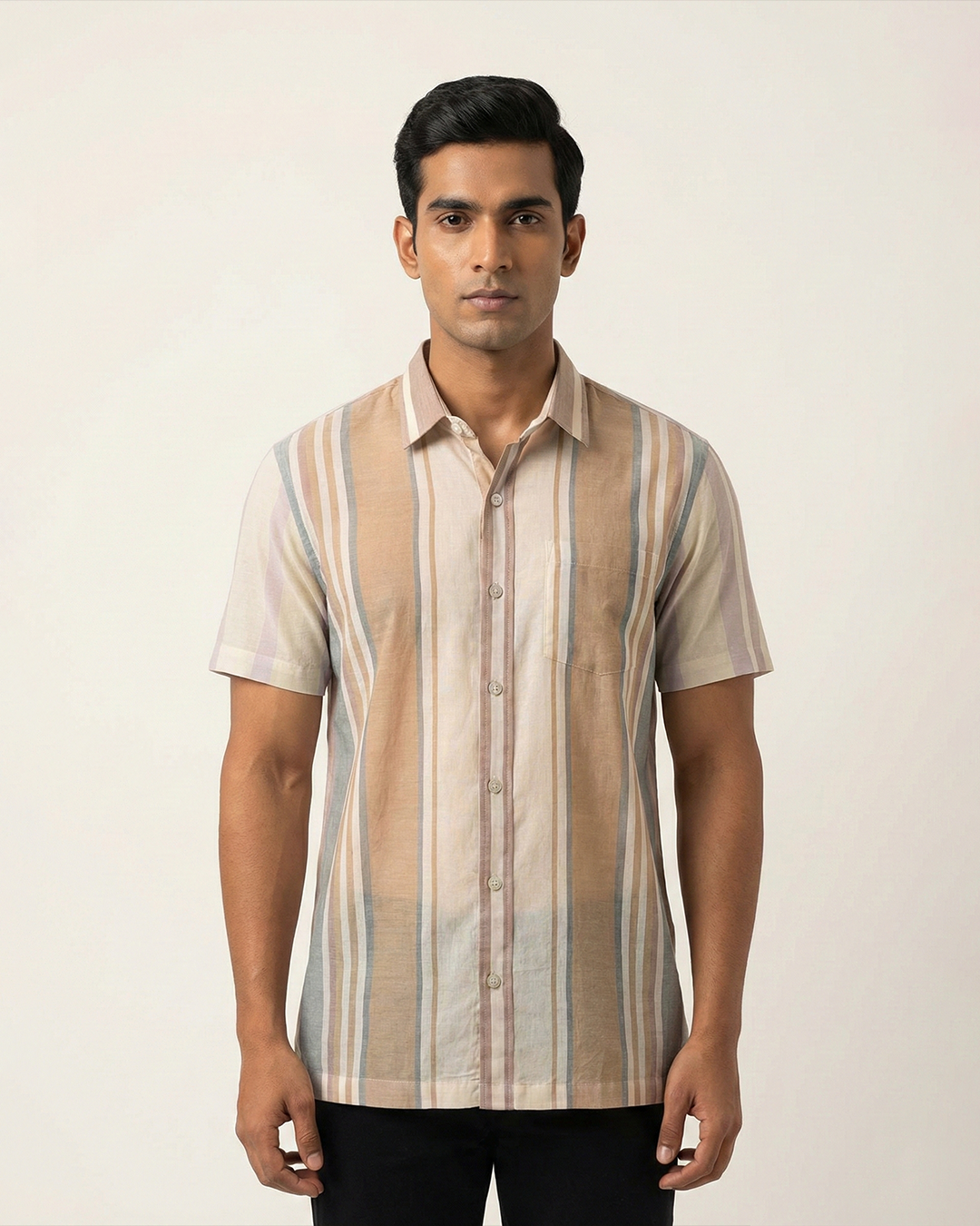 White Handwoven Fine Khadi Shirt